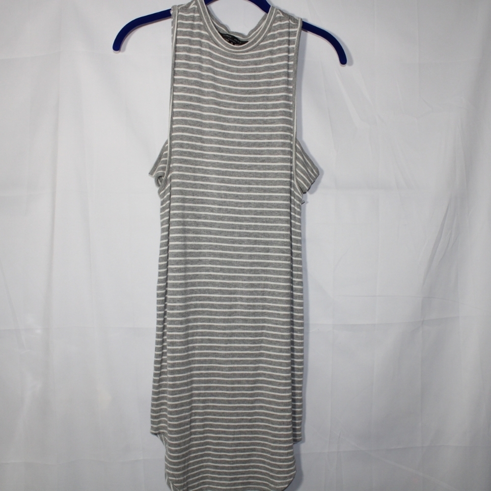 Romeo Juliet Couture Dress Stretch Ribbed Gray M